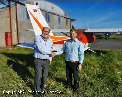 Mike Catterall completes his AOPA Aerobatic Course. - Click to view high resolution version
